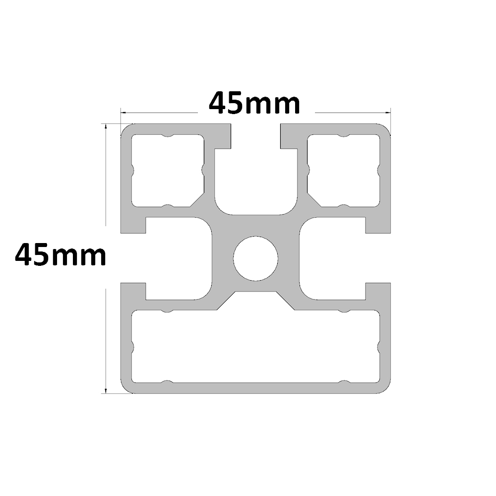 10-4545S1-0-24IN MODULAR SOLUTIONS EXTRUDED PROFILE<br>45MM X 45MM 1G SMOOTH SIDE, CUT TO THE LENGTH OF 24 INCH